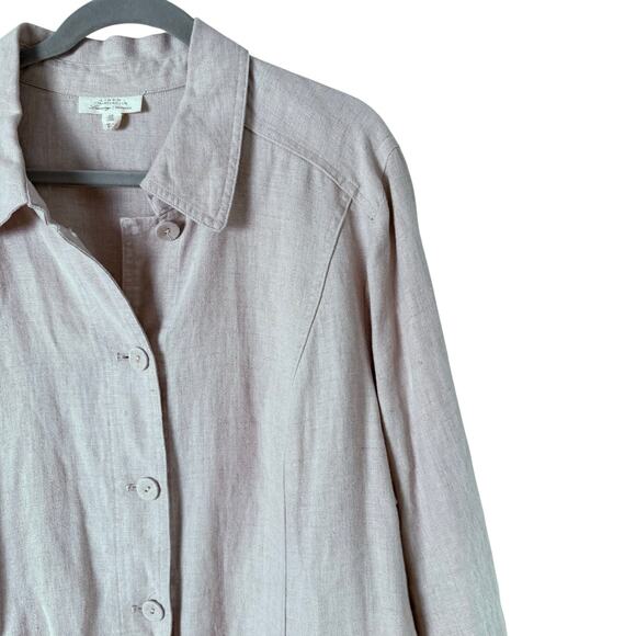 Charter Club Luxury 100% Linen Jacket Button Front in Beige, Size 3X - Picture 4 of 11